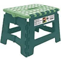 Heim &amp- Elda Taburete de Paso Plegable- Super Fuerte plástico 9 Inch Paso Taburete para niños y Adultos con Asas (Verde)